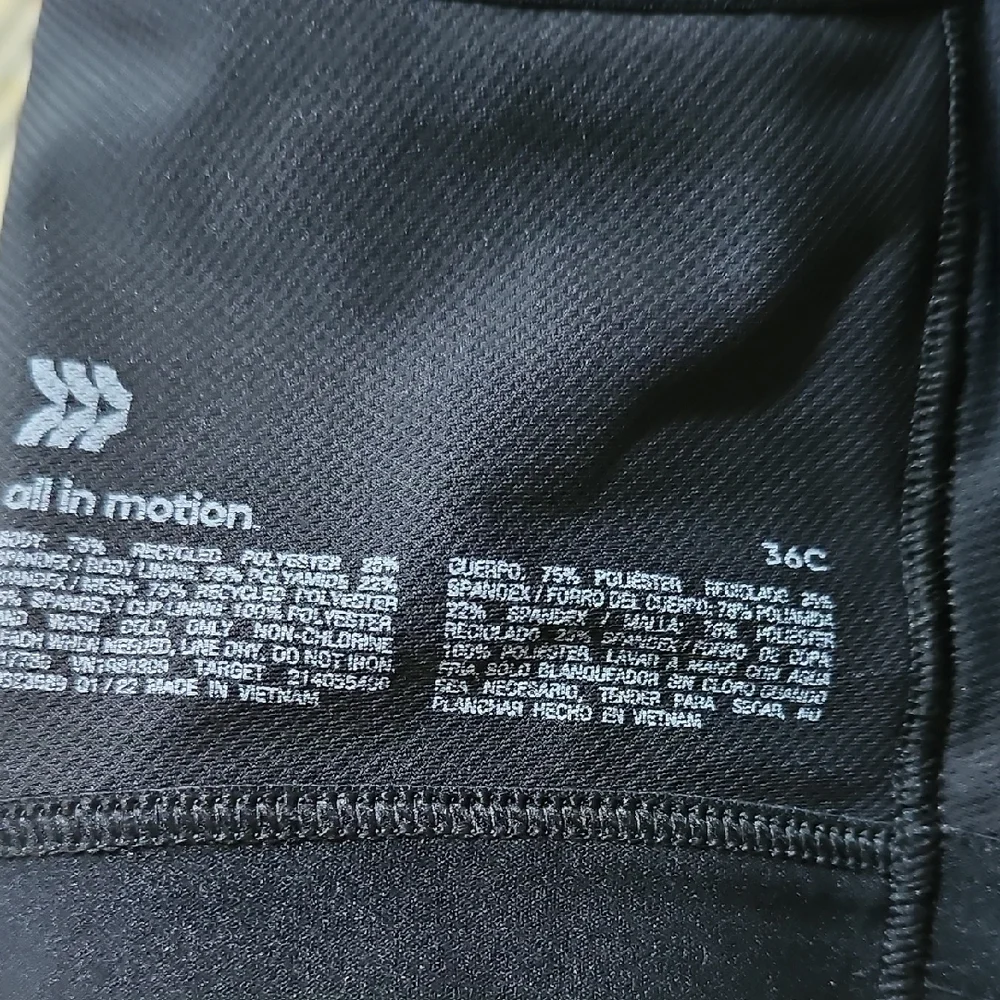 Target Black Sports Bra with Front Zipper - Picture 2 of 5